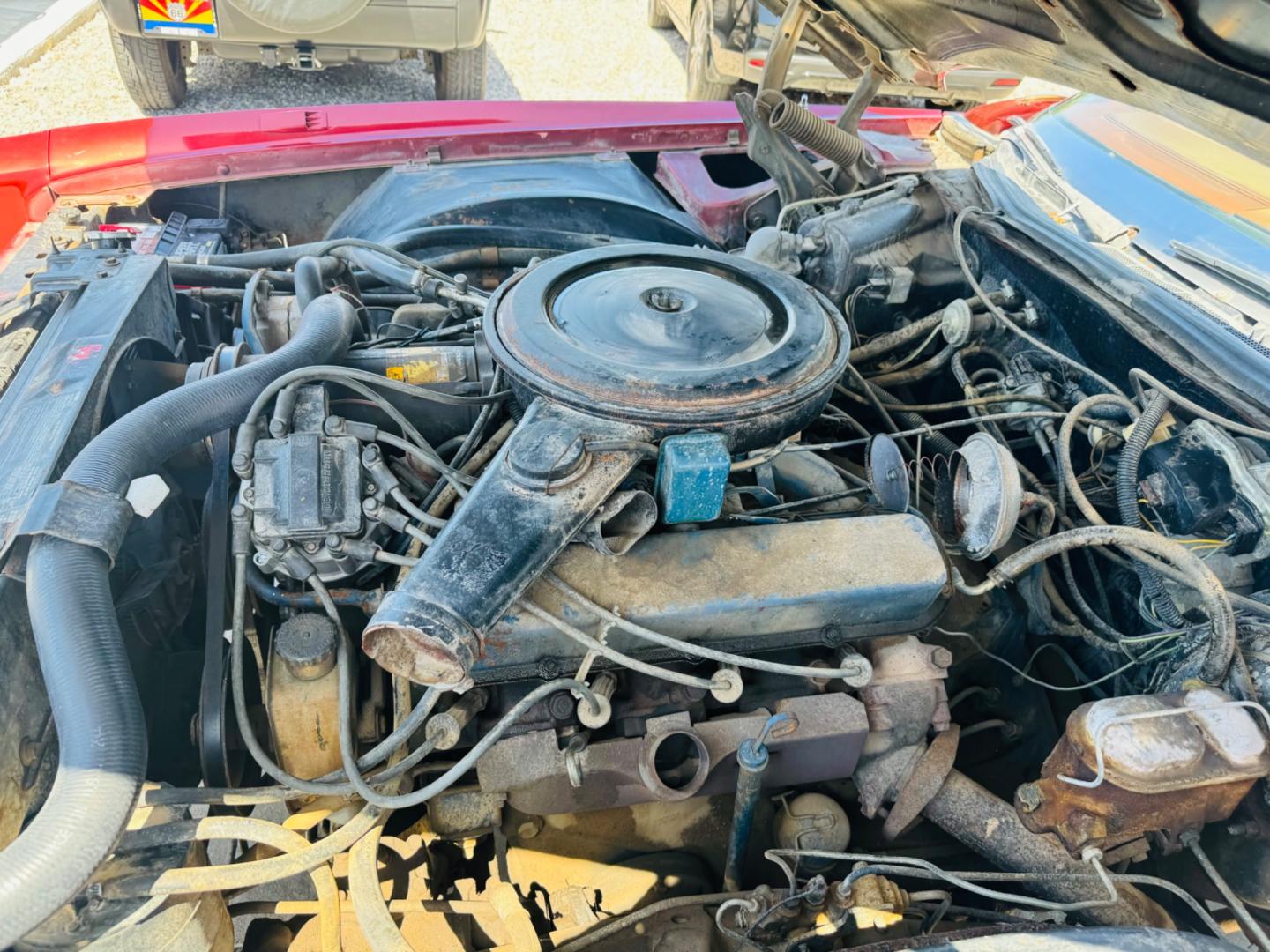 1975 Red Cadillac Eldorado convertible. , located at 2190 Hwy 95, Bullhead City, AZ, 86442, (928) 704-0060, 0.000000, 0.000000 - 1975 Cadillac Eldorado Convertible. Great project car for someone. New tires. Runs and drives, power top works. has a/c doesn't work. needs restoration. interior needs work, engine needs to be serviced . clear title. - Photo#19